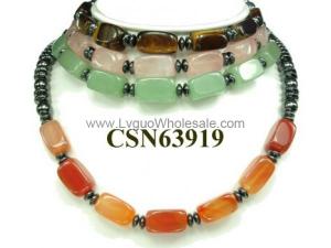 Semi precious Stone Beads String Strand Hematite Beads Choker Collar Necklace
